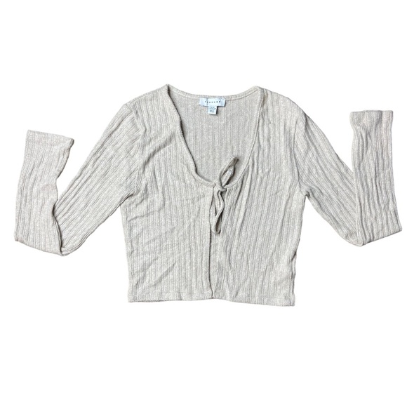 TopShop Crop Sweater Open Front With Tie Size XS - Picture 5 of 16
